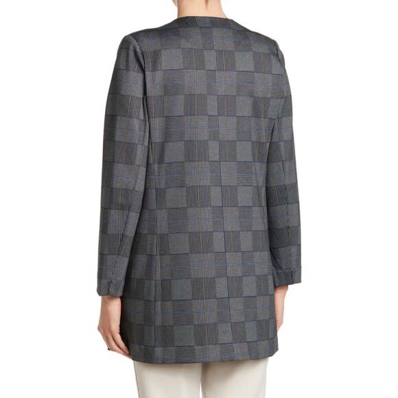 Amanda and Chelsea Multicolor Plaid Ponte Topper Jacket, Medium - Picture 2 of 9